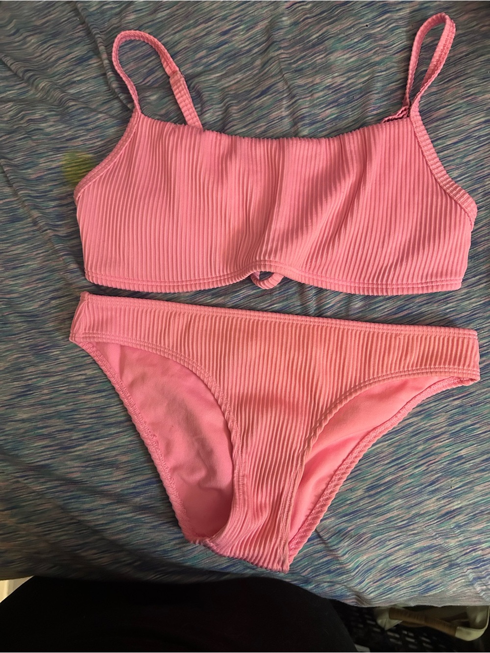 Hollister Pink Ribbed Bikini Set